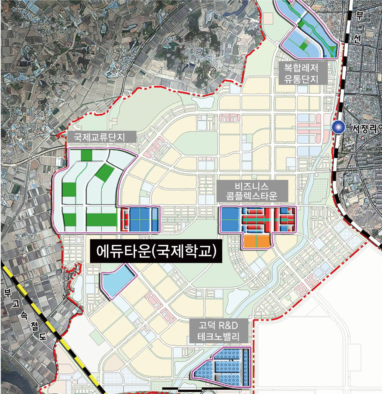 평택시는 고덕신도시 개발계획을 재수립하고 국제도시 기능을 갖춘 특화계획지구를 개발할 계획이다. 이곳에는 국제학교·국제교류단지·복합레저유통단지 등이 들어서게 된다.