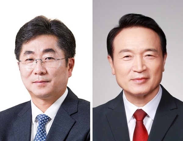 경기교육감 선거는 진보 성기선(왼쪽), 보수 임태희 후보 간 1대1 구도로 치러질 전망이다.