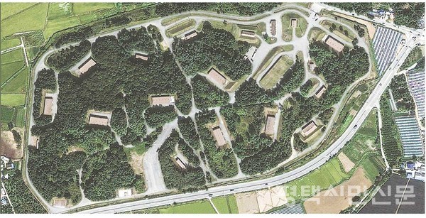 고덕국제신도시 내에 위치한 27만8420㎡ 규모의 미공군 시설인 알파탄약고 모습.