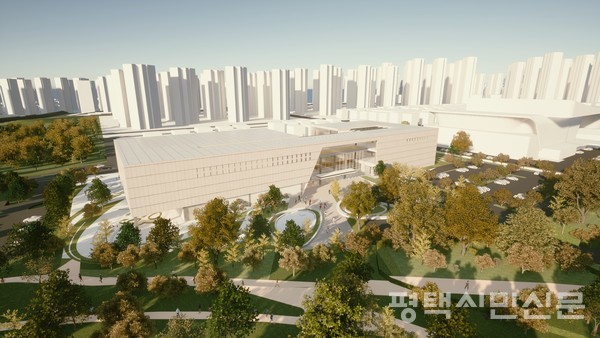 2025년 완공을 목표로 하는 평택박물관은 고덕국제신도시 함박산공원에 부지면적 1만1780㎡, 건축전체면적 7370㎡ 규모로 조성될 예정이다. 사진은 평택박물관 설계 공모 당선작.