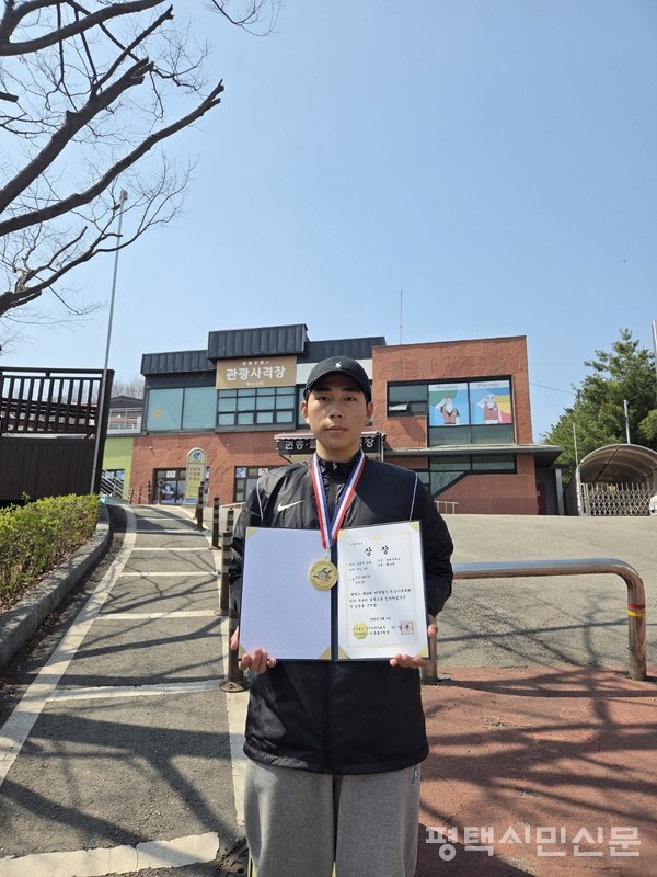 제26회 미추홀기 전국사격대회 트랩 개인전에서 우승을 차지한 국제대 사격팀 황유찬 선수