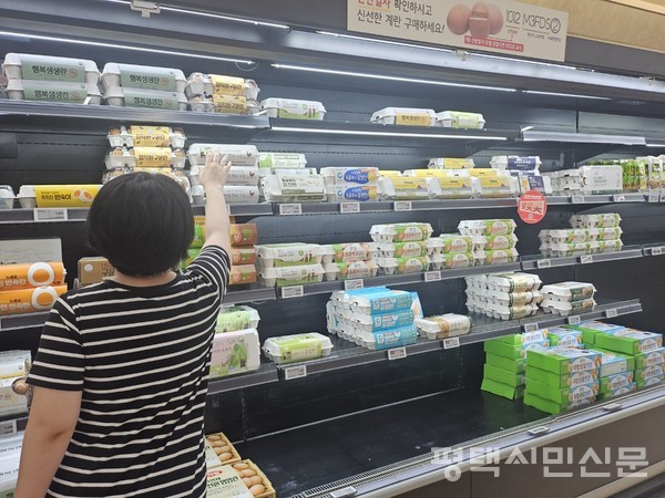 6월 16일 비전동 한 대형마트에서 시민이 달걀을 고르고 있다. 