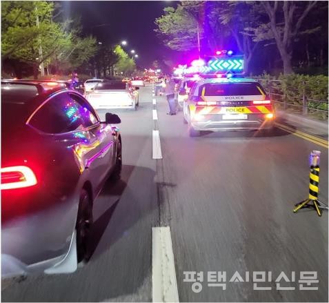 2025년 1~6월에 음주운전 교통사고가 지난해 같은 기간보다 39.7%포인트가 감소한 것으로 나타났다. 사진은 평택경찰서 음주운전 특별 집중단속 현장 모습