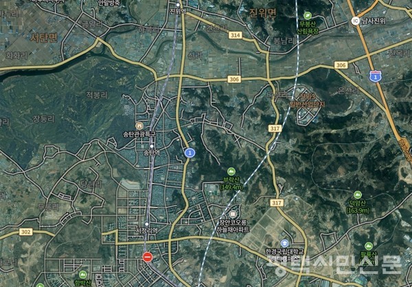 부락산권 위성사진