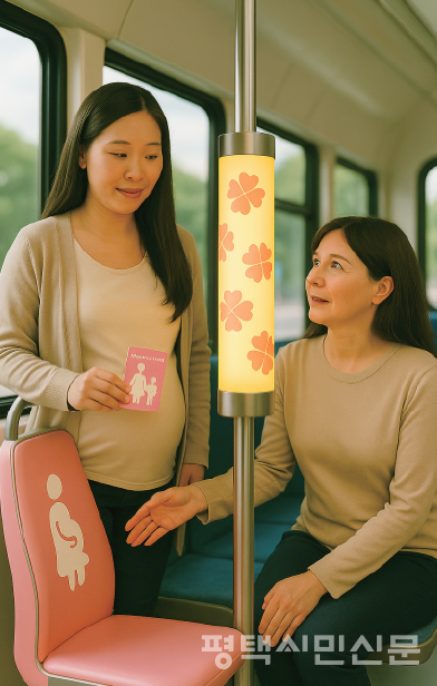 임산부 알림 시스템 제품 활용 예시 사진(AI로 생성)